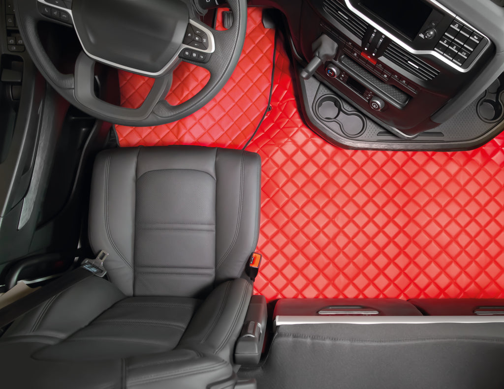 Coppia tappeti in Skeentex - Rosso - compatibile per Iveco S-Way (10/19>05/24)