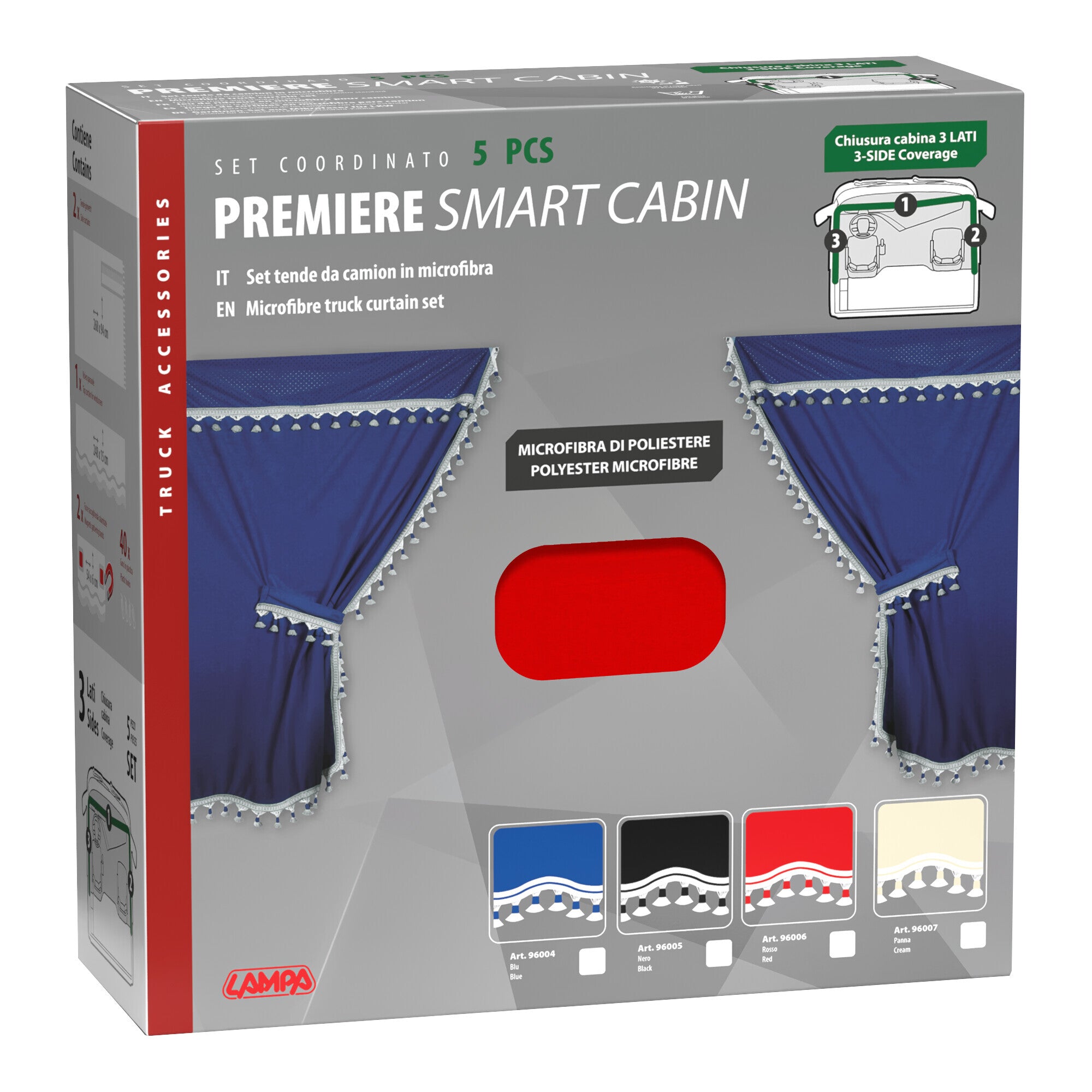 Premiere Smart, set tende microfibra per camion - Rosso