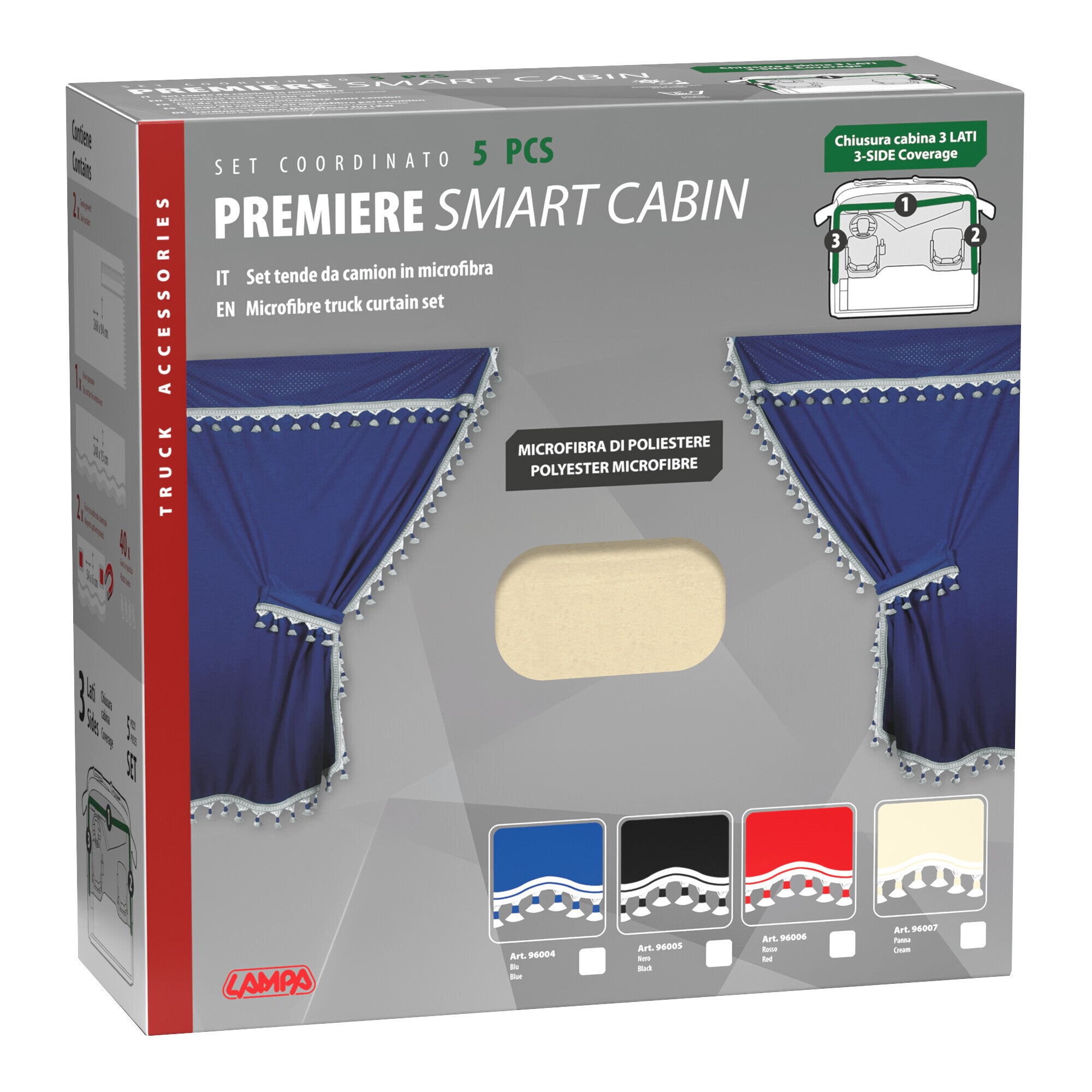 Premiere Smart, set tende microfibra per camion - Panna