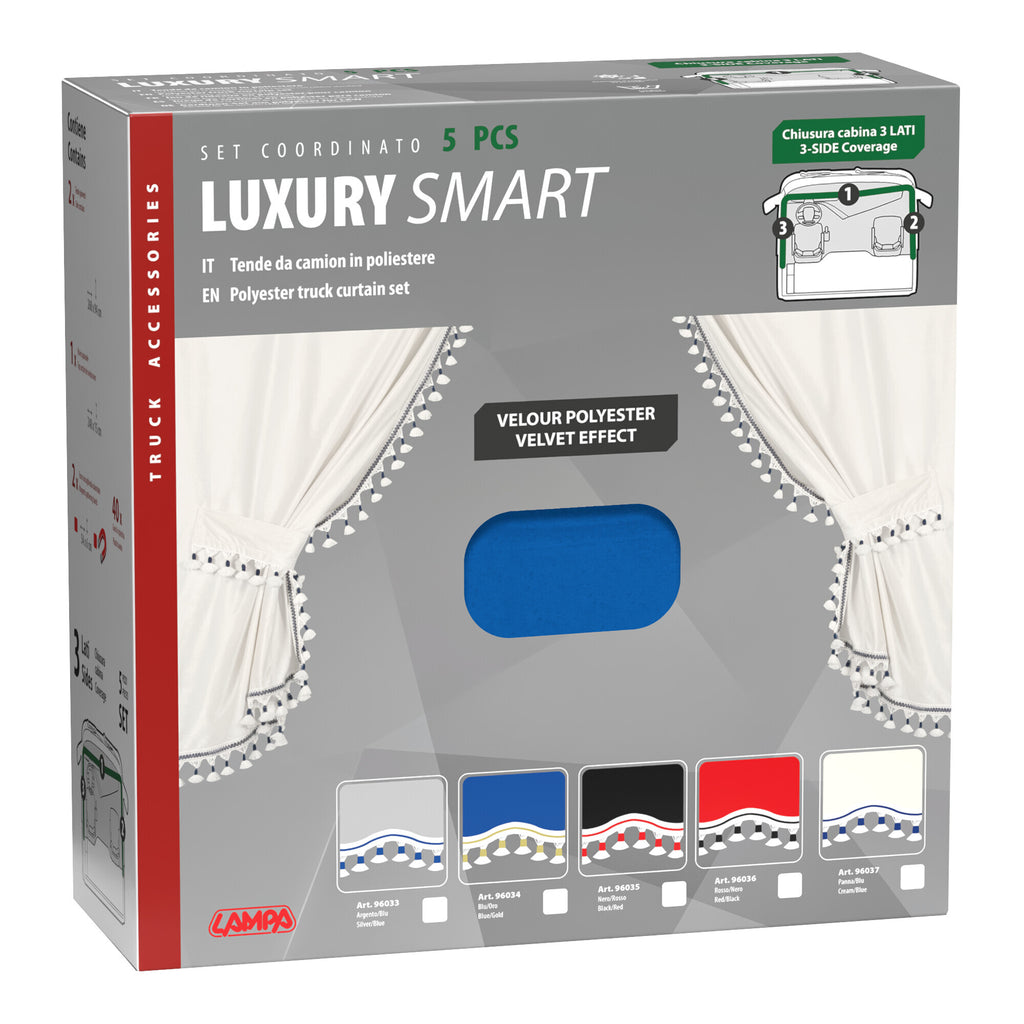 Luxury Smart, set tende in poliestere per camion - Blu/Oro