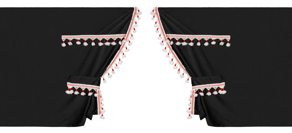 Luxury Smart, set tende in poliestere per camion - Nero/Rosso