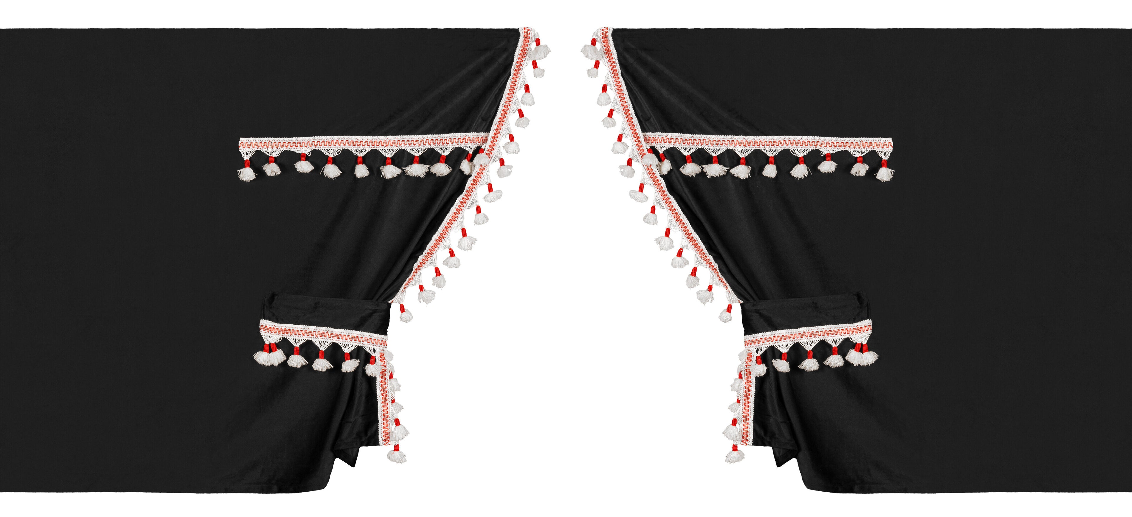 Luxury Smart, set tende in poliestere per camion - Nero/Rosso