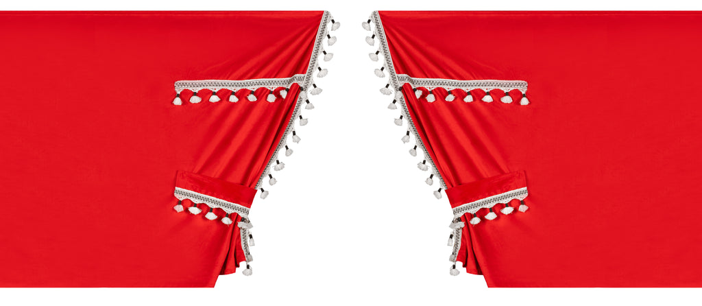 Luxury Smart, set tende in poliestere per camion - Rosso/Nero