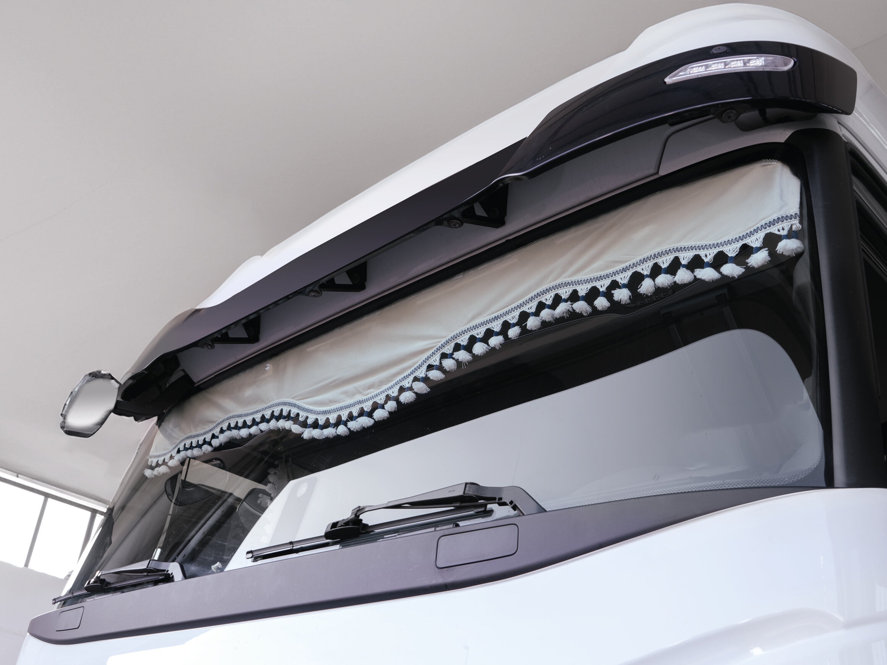 Luxury Smart, set tende in poliestere per camion - Panna/Blu