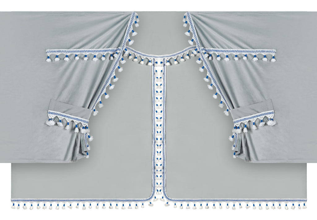 Luxury Pro-Cabin, set tende in poliestere per camion - Argento/Blu