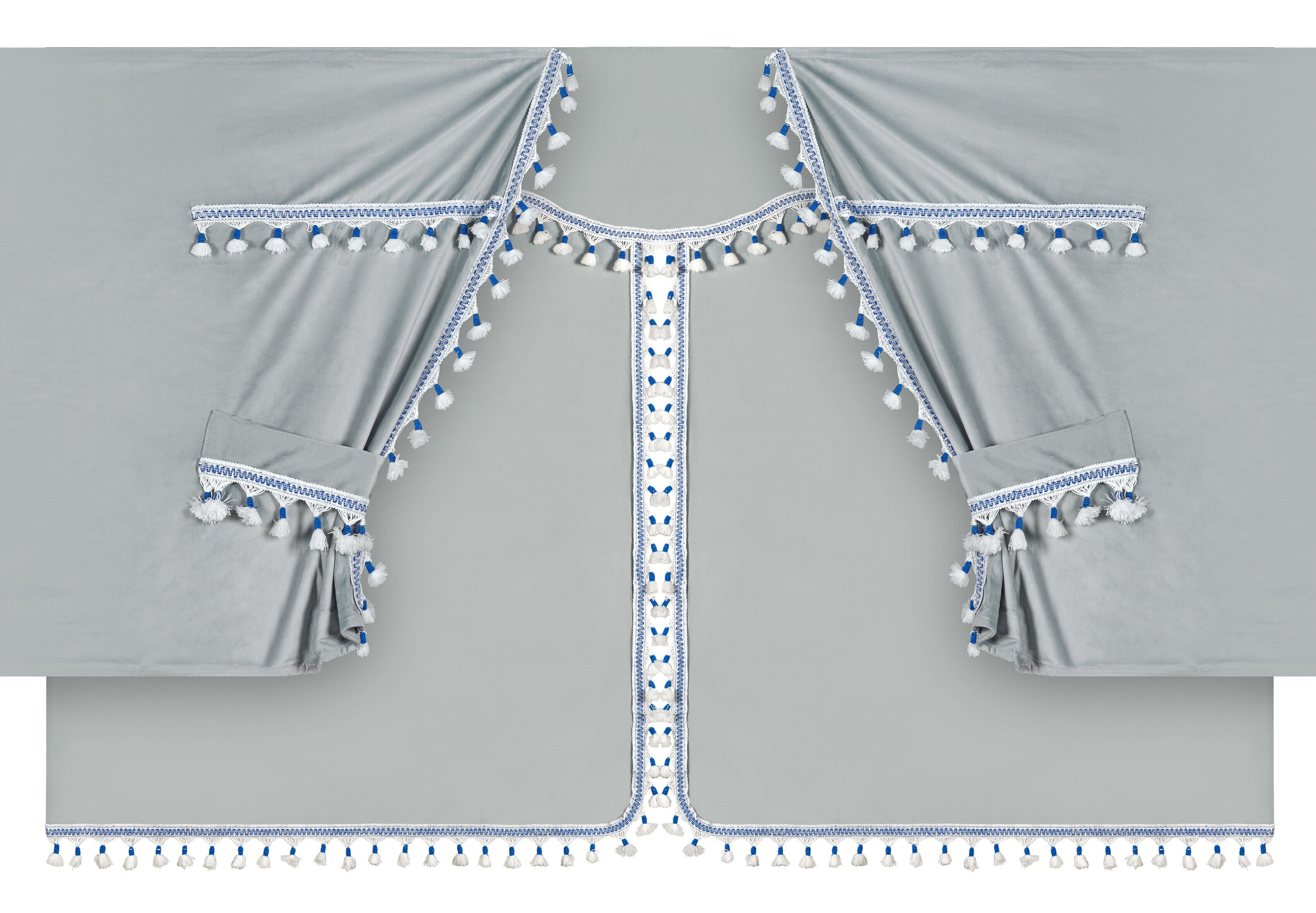 Luxury Pro-Cabin, set tende in poliestere per camion - Argento/Blu