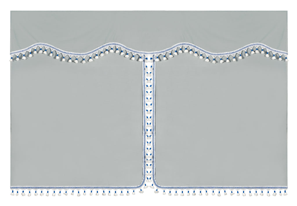 Luxury Pro-Cabin, set tende in poliestere per camion - Argento/Blu