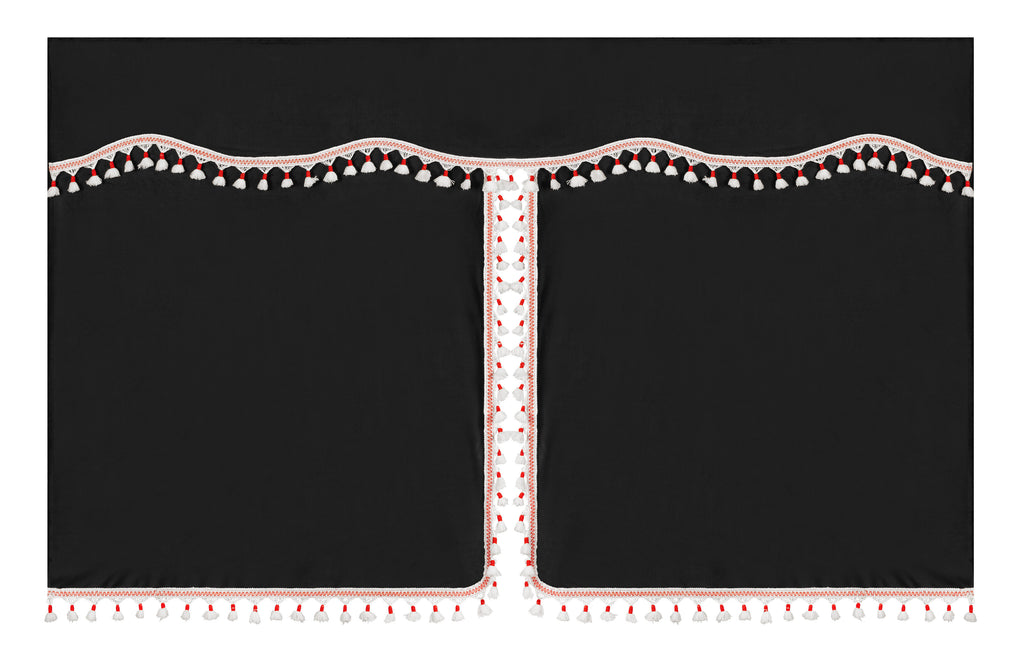 Luxury Pro-Cabin, set tende in poliestere per camion - Nero/Rosso