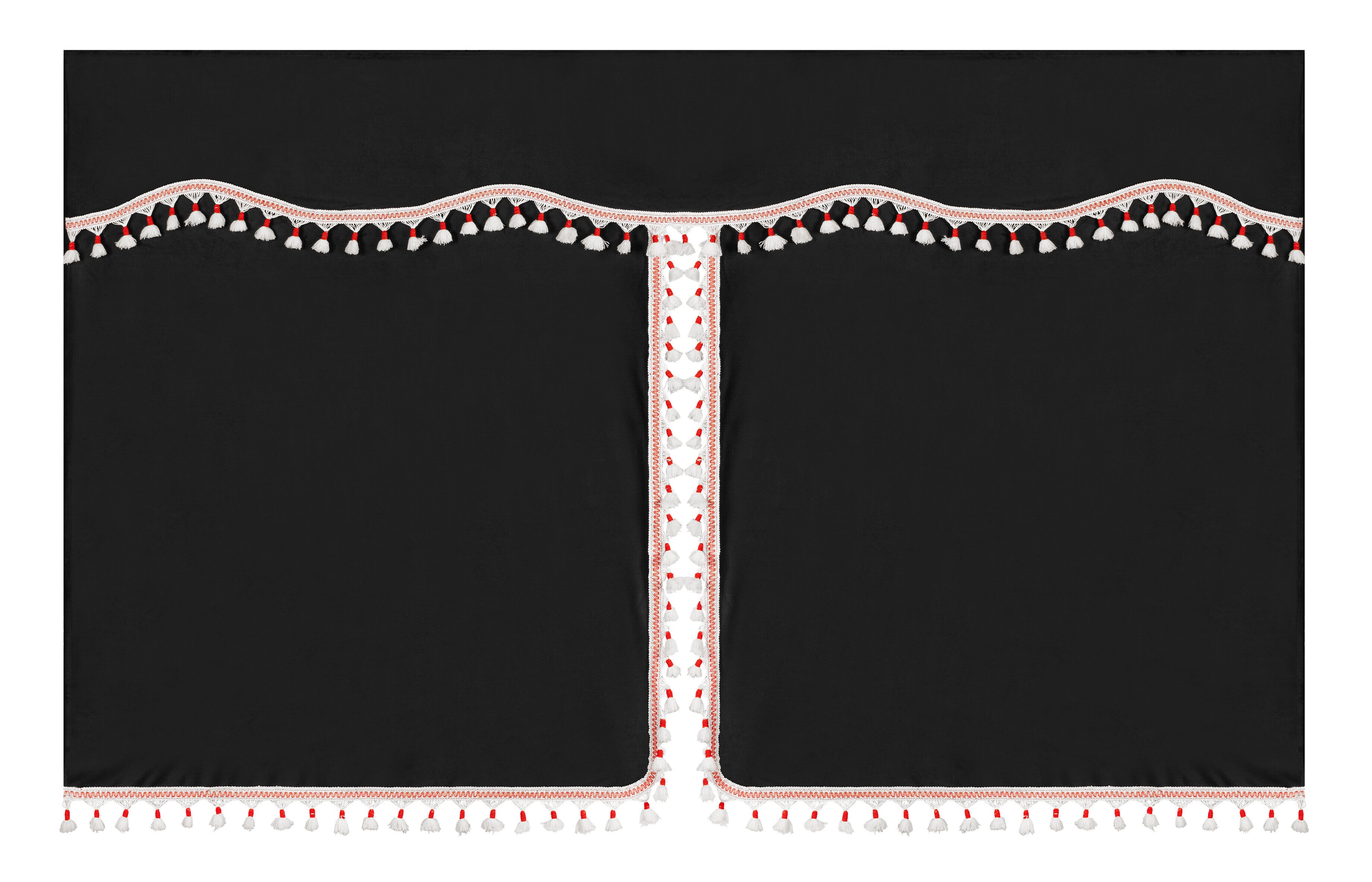 Luxury Pro-Cabin, set tende in poliestere per camion - Nero/Rosso