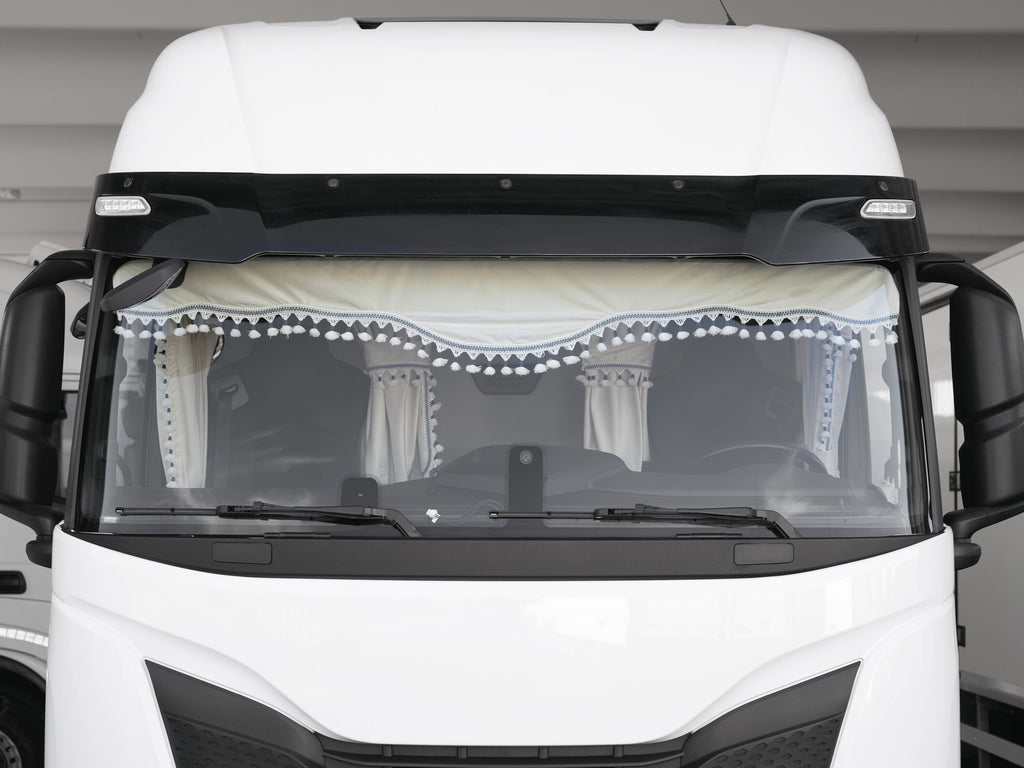 Luxury Pro-Cabin, set tende in poliestere per camion - Panna/Blu