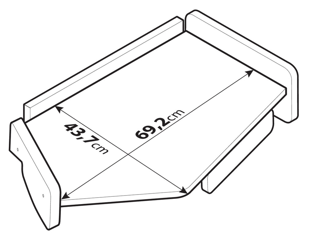 Tavolino con cassetto per cruscotto - Centrale - compatibile per Volvo FH Serie 4 (09/12>05/21) - Volvo FH Serie 5 (06/21>) no monitor su cruscotto