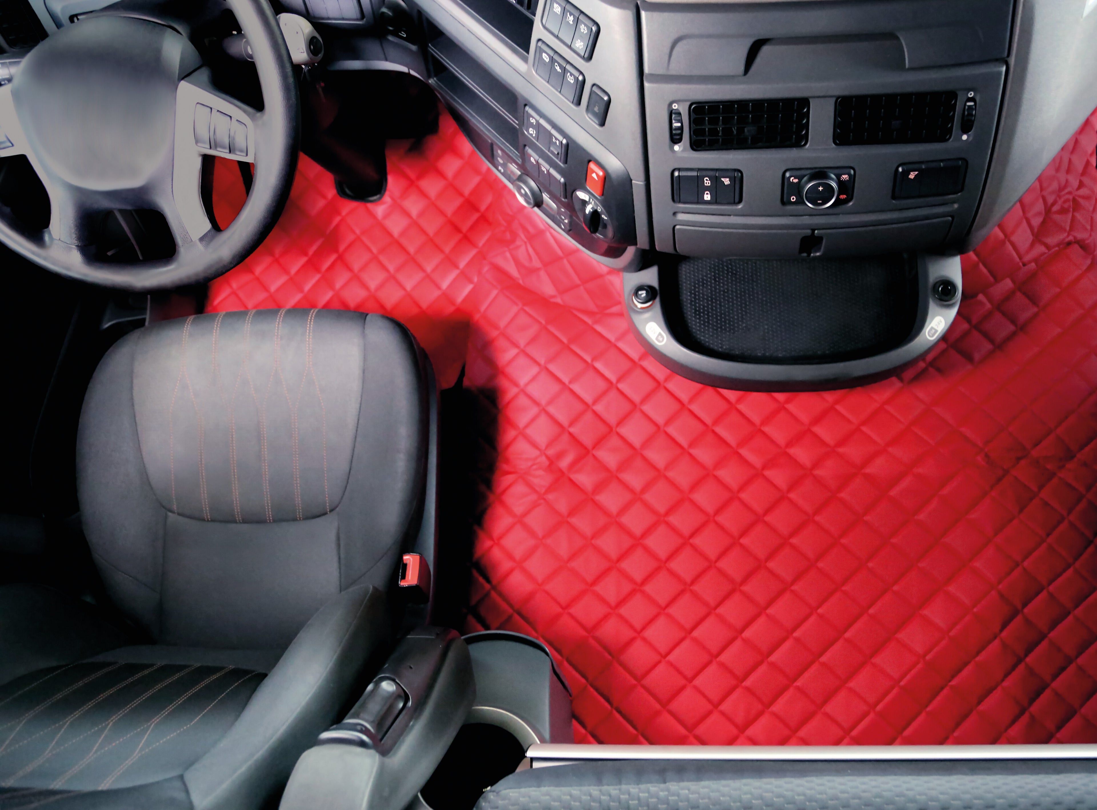 Coppia tappeti in Skeentex - Rosso - compatibile per Daf XF 106 (10/12>05/21)