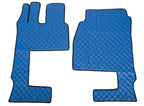 Coppia tappeti in Skeentex - Blu - compatibile per Mercedes Actros MP4 (09/11>09/19) cabina larga, sedile pass. pieghevole, tunnel - Mercedes Actros MP5 (10/19>) cabina larga, sedile pass. pieghevole, tunnel - Mercedes Actros MP5 L (11/21>) cabina larg...