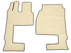Coppia tappeti in Skeentex - Panna - compatibile per Mercedes Actros MP4 (09/11>09/19) cabina larga, sedile pass. pieghevole, tunnel - Mercedes Actros MP5 (10/19>) cabina larga, sedile pass. pieghevole, tunnel - Mercedes Actros MP5 L (11/21>) cabina la...