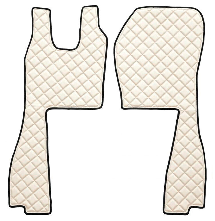 Coppia tappeti in Skeentex - Panna - compatibile per Scania R Serie 6 (09/09>08/13) sedile pass. pneumatico