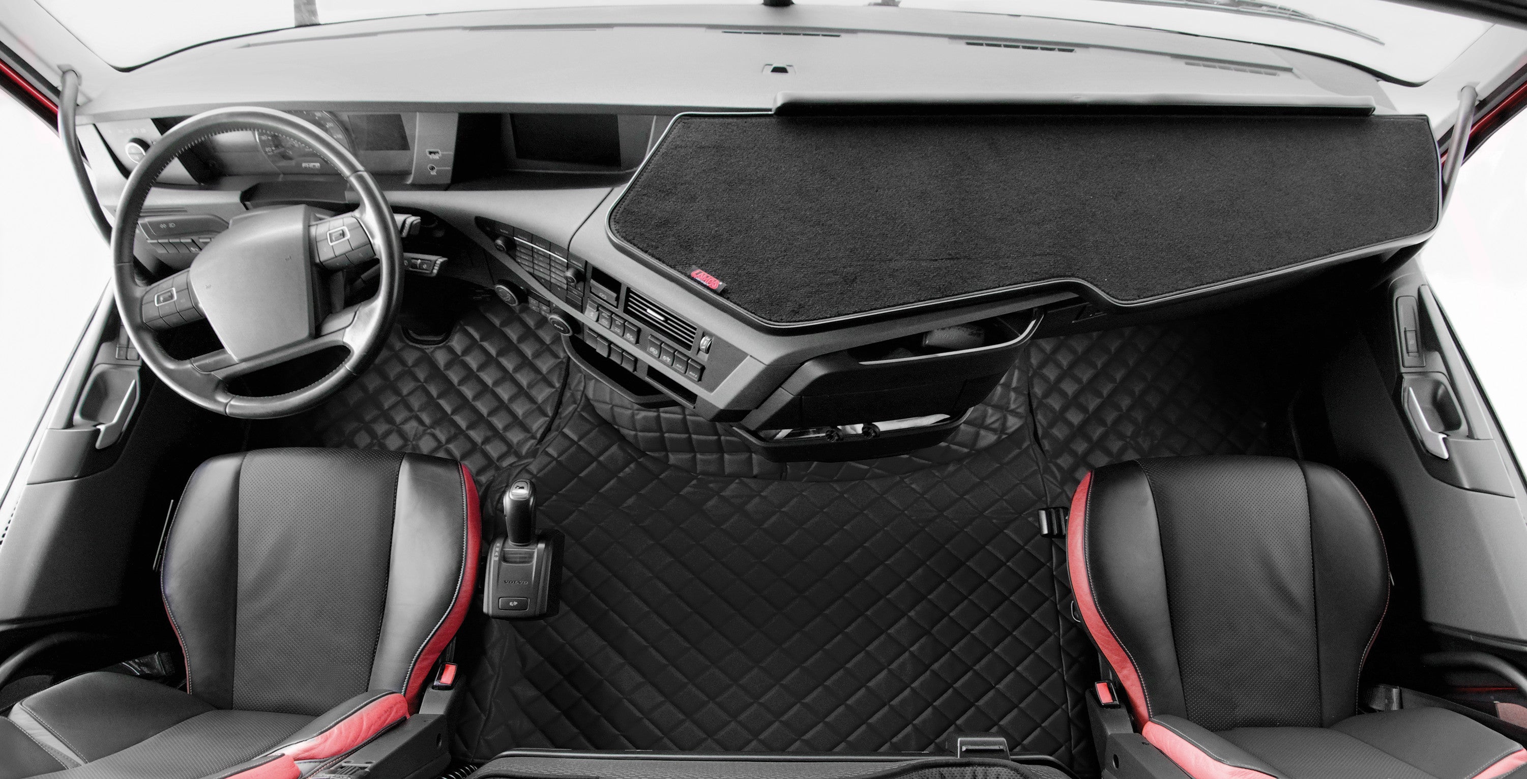 Coppia tappeti in Skeentex - Nero - compatibile per Volvo FH Serie 4 (09/12>05/21) - Volvo FH Serie 5 (06/21>) - Volvo FH Aero (01/24>) automatico