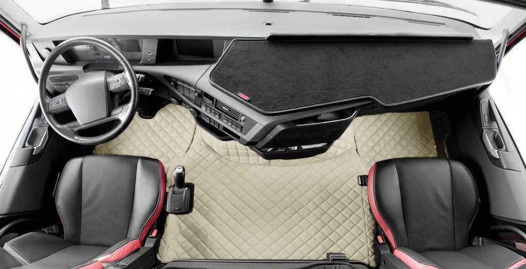 Coppia tappeti in Skeentex - Panna - compatibile per Volvo FH Serie 4 (09/12>05/21) - Volvo FH Serie 5 (06/21>) - Volvo FH Aero (01/24>) automatico