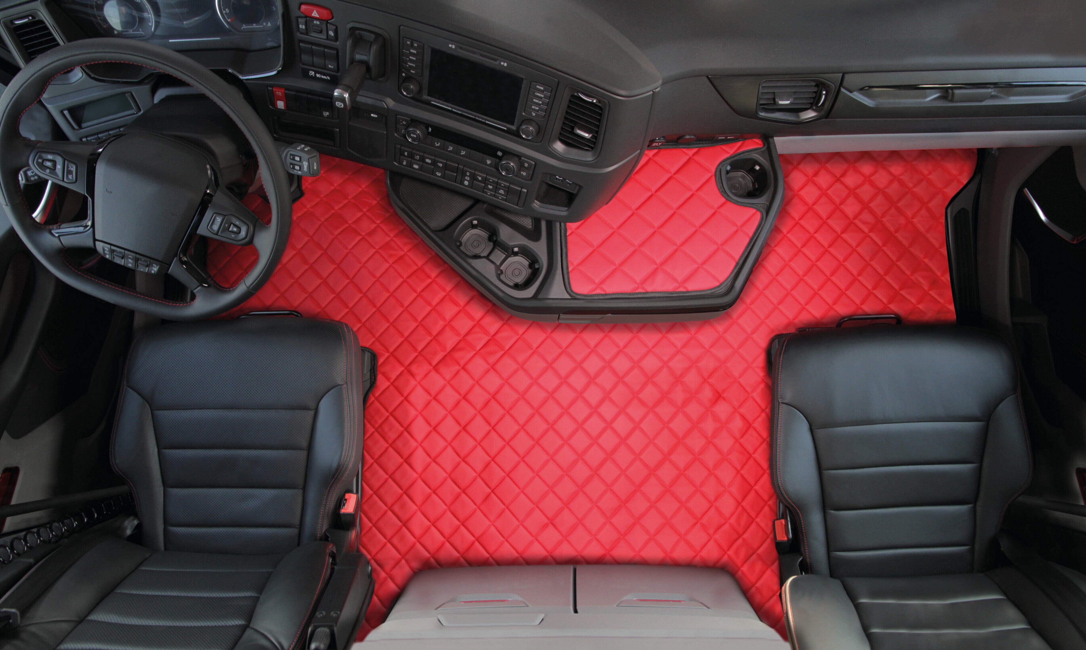 Coppia tappeti in Skeentex - Blu - compatibile per Scania R Serie 7 - New Generation (11/16>02/25) sedile pass. pneumatico