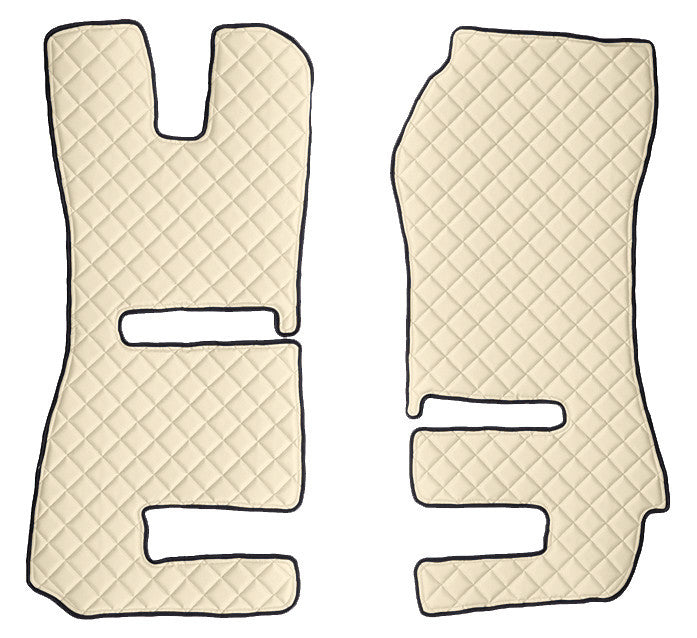 Coppia tappeti in Skeentex - Panna - compatibile per Scania R Serie 6 - Streamline (09/13>12/17) sedili Recaro, sedile pass. pieghevole