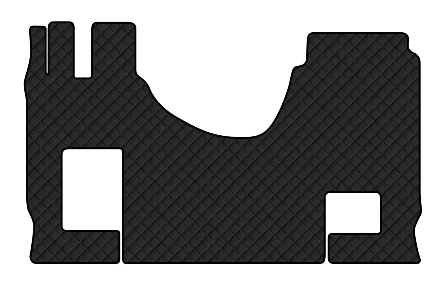 Tappeto unico in Skeentex - Nero - compatibile per Mercedes Actros MP4 (09/11>09/19) cabina larga, no tunnel, sedile pass. pieghevole - Mercedes Actros MP5 (10/19>) cabina larga, no tunnel, sedile pass. pieghevole - Mercedes Actros MP5 L (11/21>) cabin...