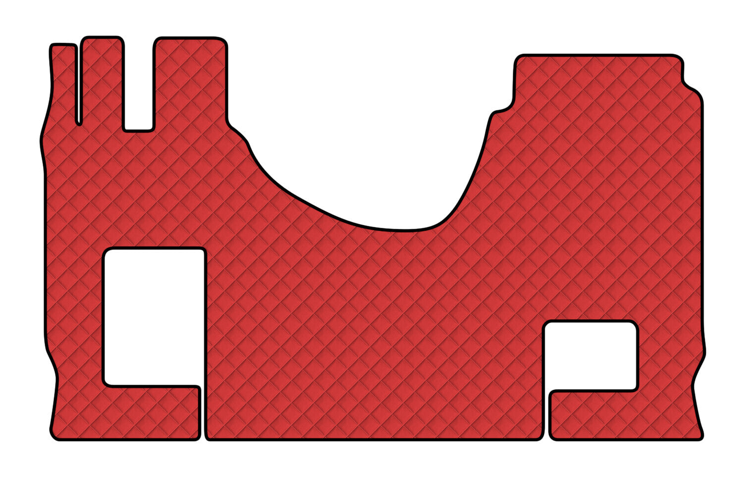 Tappeto unico in Skeentex - Rosso - compatibile per Mercedes Actros MP4 (09/11>09/19) cabina larga, no tunnel, sedile pass. pieghevole - Mercedes Actros MP5 (10/19>) cabina larga, no tunnel, sedile pass. pieghevole - Mercedes Actros MP5 L (11/21>) cabi...