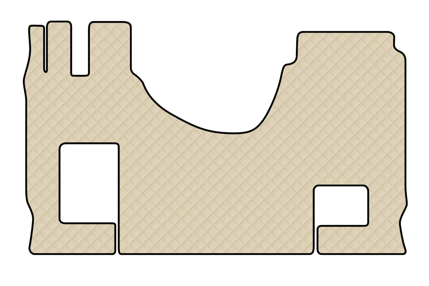 Tappeto unico in Skeentex - Panna - compatibile per Mercedes Actros MP4 (09/11>09/19) cabina larga, no tunnel, sedile pass. pieghevole - Mercedes Actros MP5 (10/19>) cabina larga, no tunnel, sedile pass. pieghevole - Mercedes Actros MP5 L (11/21>) cabi...