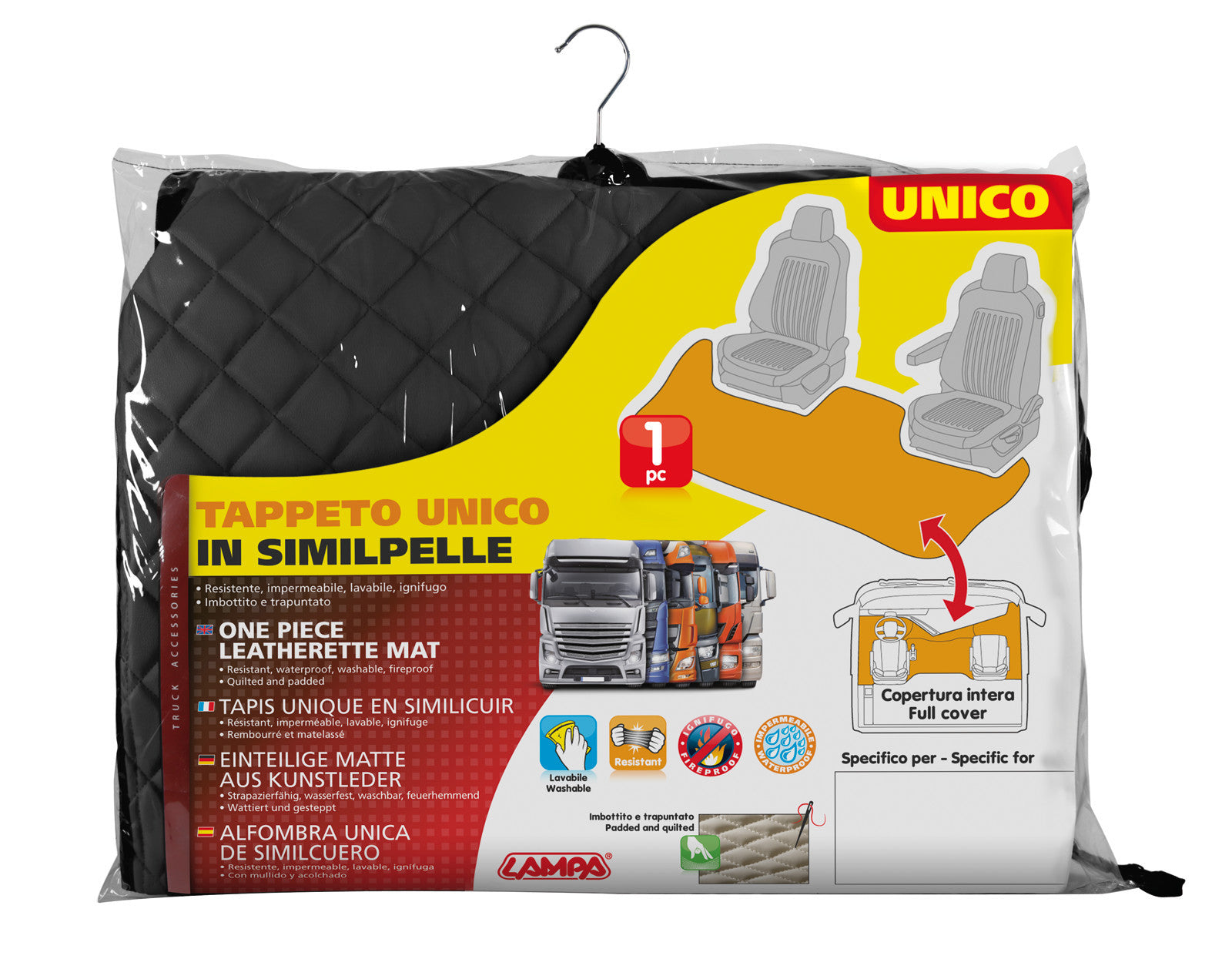 Tappeto unico in Skeentex - Nero - compatibile per Renault T (06/13>) no tunnel