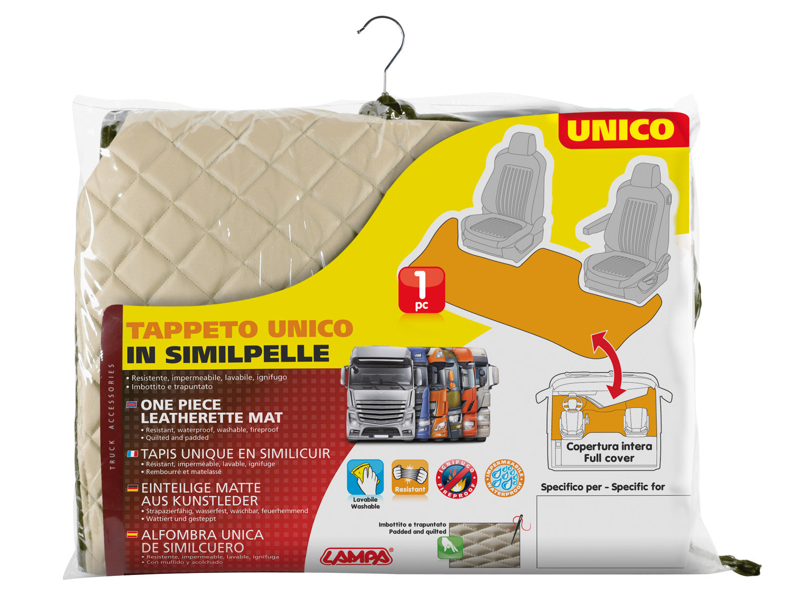 Tappeto unico in Skeentex - Panna - compatibile per Renault T (06/13>) no tunnel