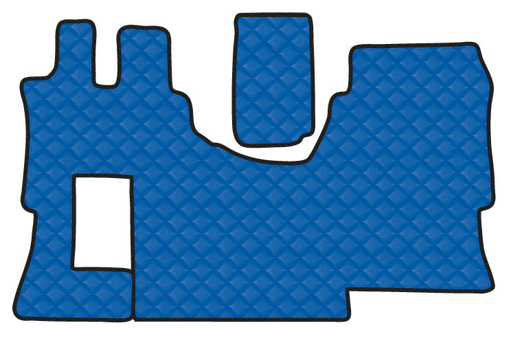 Tappeto unico in Skeentex - Blu - compatibile per Mercedes Actros MP4 (09/11>09/19) cabina larga, no tunnel, allestimento Star - Mercedes Actros MP5 (10/19>) cabina larga, no tunnel, allestimento Star - Mercedes Actros MP5 L (11/21>) cabina larga, no t...