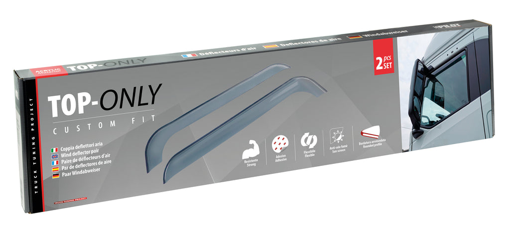 Set deflettori aria in acrilico - compatibile per Scania G Serie 7 - New Generation (01/18>) - Scania L Serie 7 - New Generation (01/18>) - Scania P Serie 7 - New Generation (01/18>) - Scania R Serie 7 - New Generation (11/16>) - Scania S Serie 7 - New...