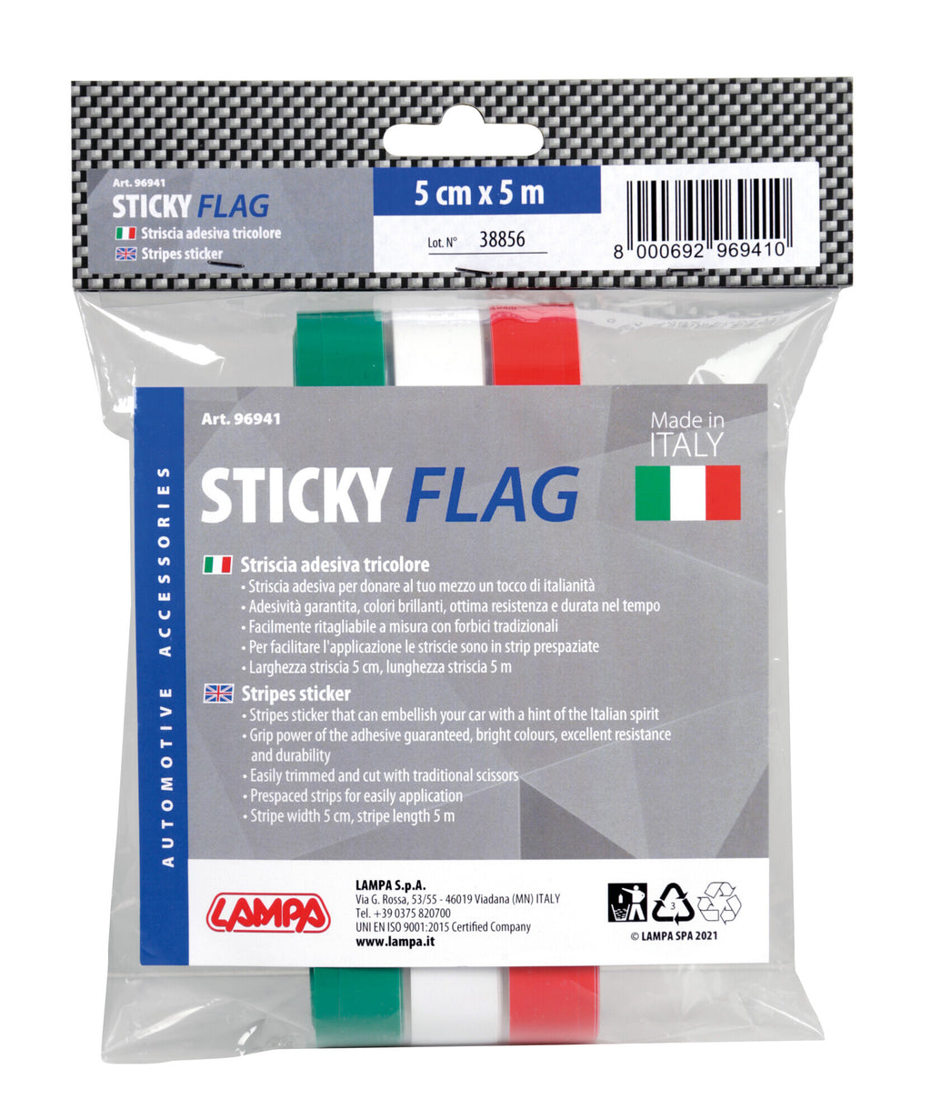 Sticky Flag, striscia tricolore Italia in rotolo - 5x500 cm