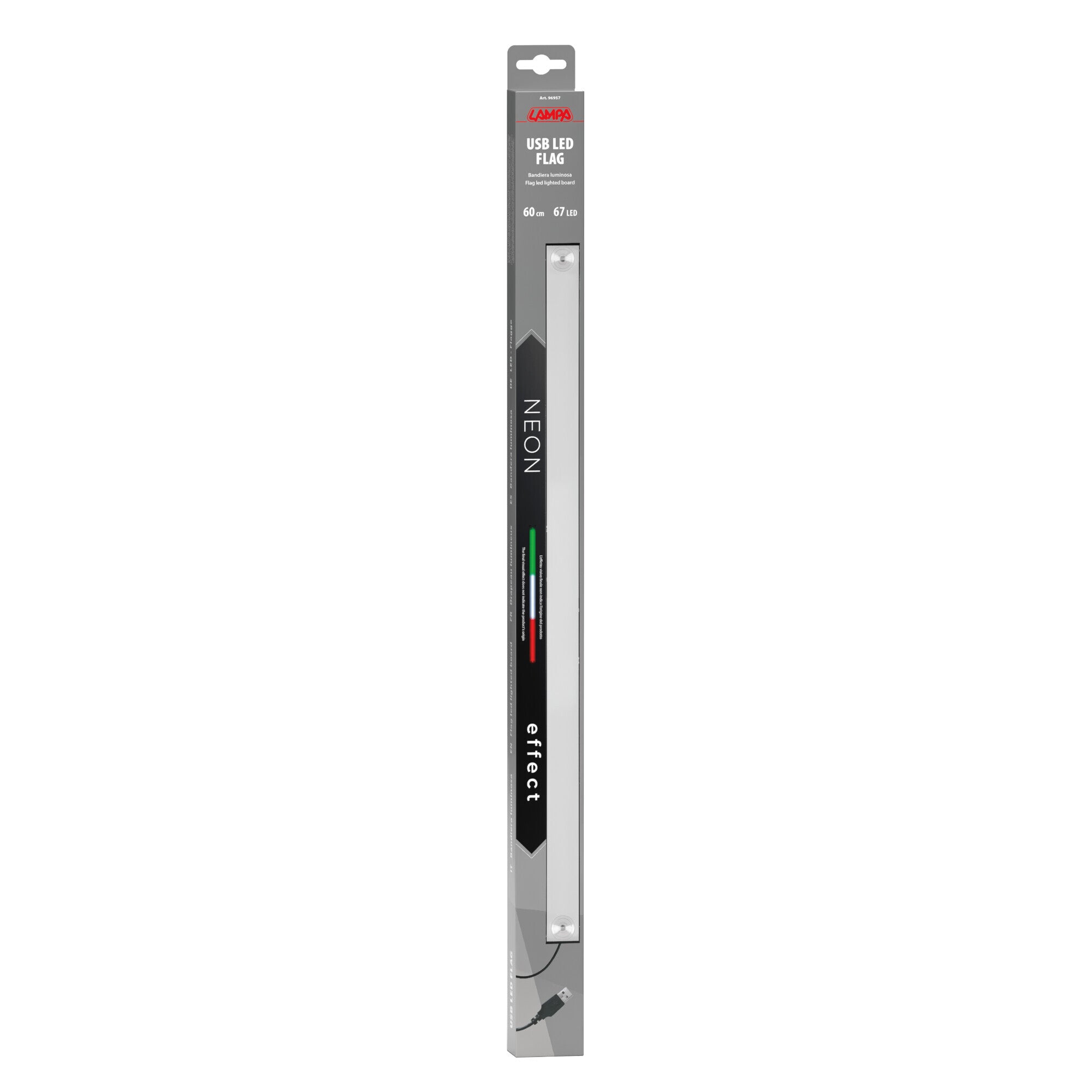 Bandiera luminosa 60 cm, 67 Led, USB