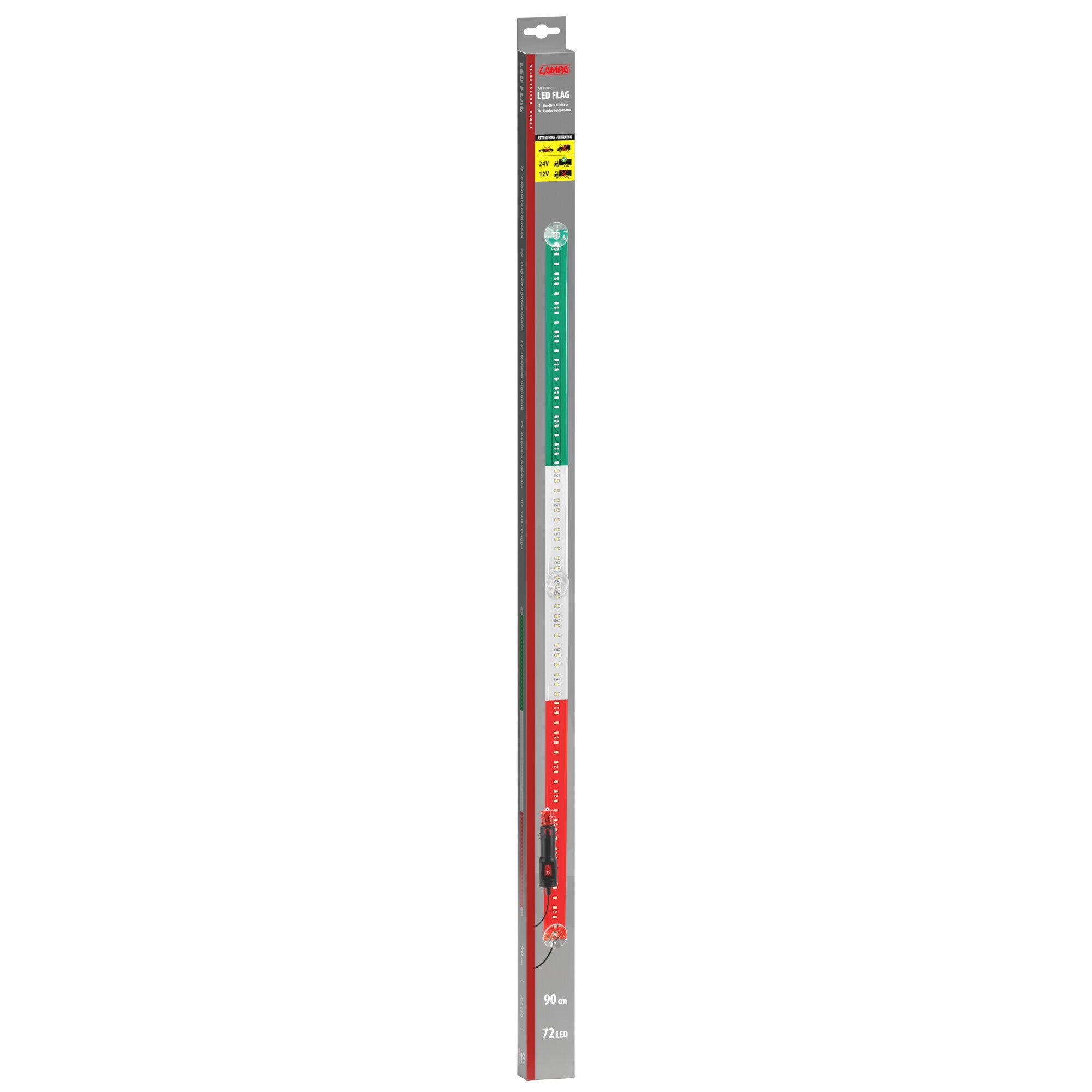 Bandiera luminosa 90 cm, 72 Led, 24V - Italia