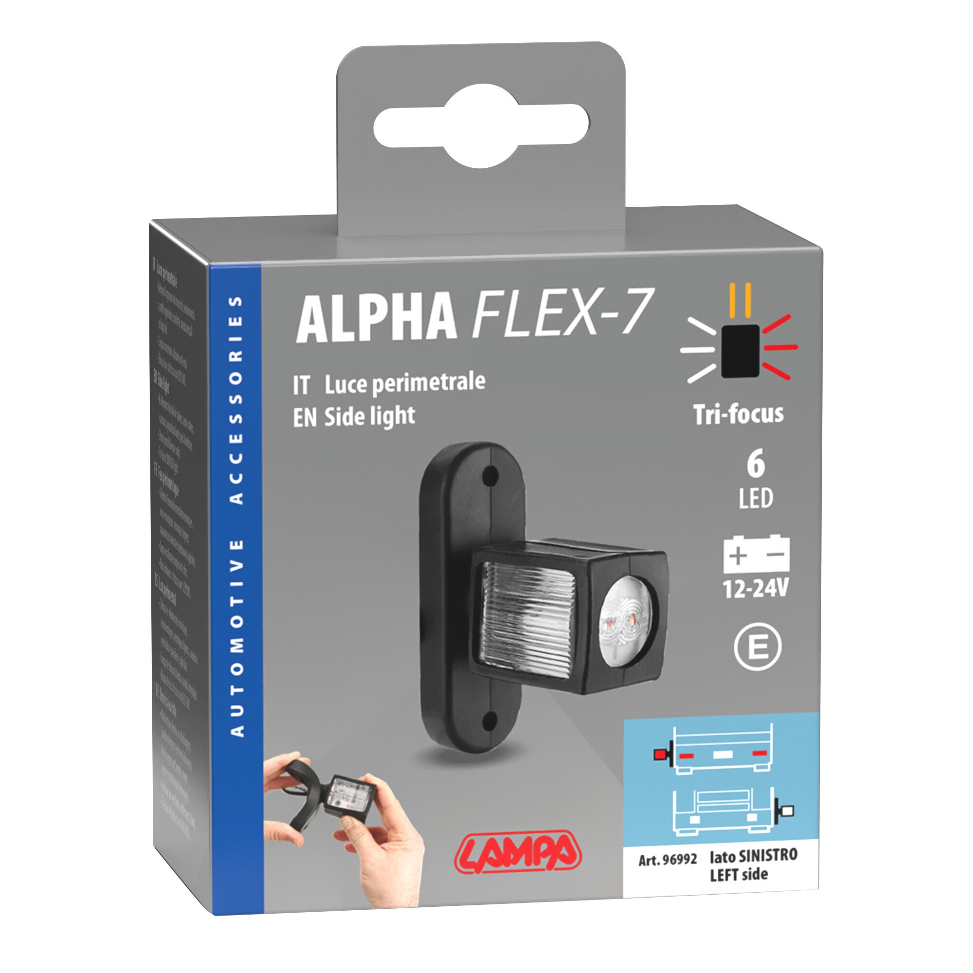 Alpha Flex 7, luce ingombro - 6 Led - 12/24V - Sinistra
