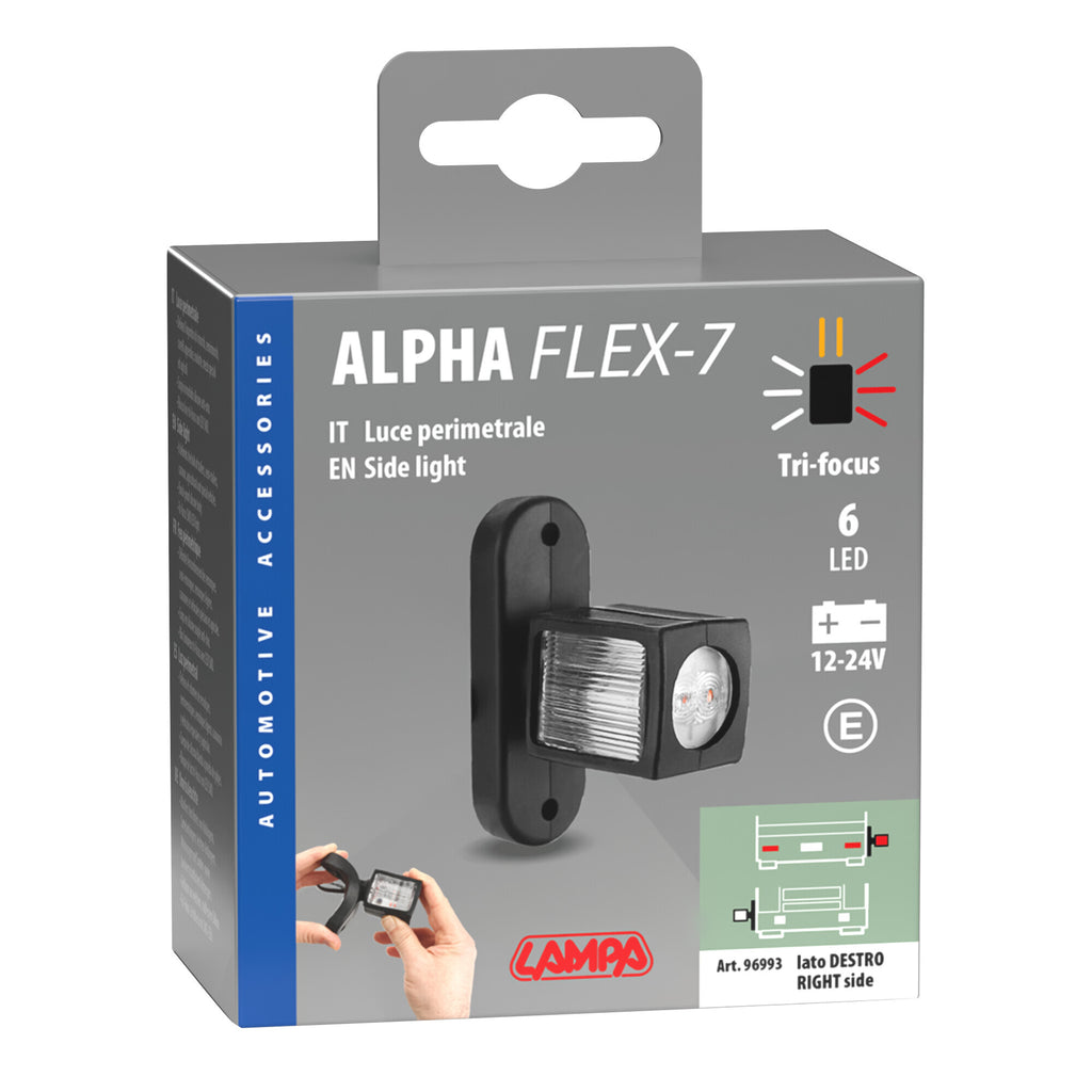 Alpha Flex 7, luce ingombro - 6 Led - 12/24V - Destra