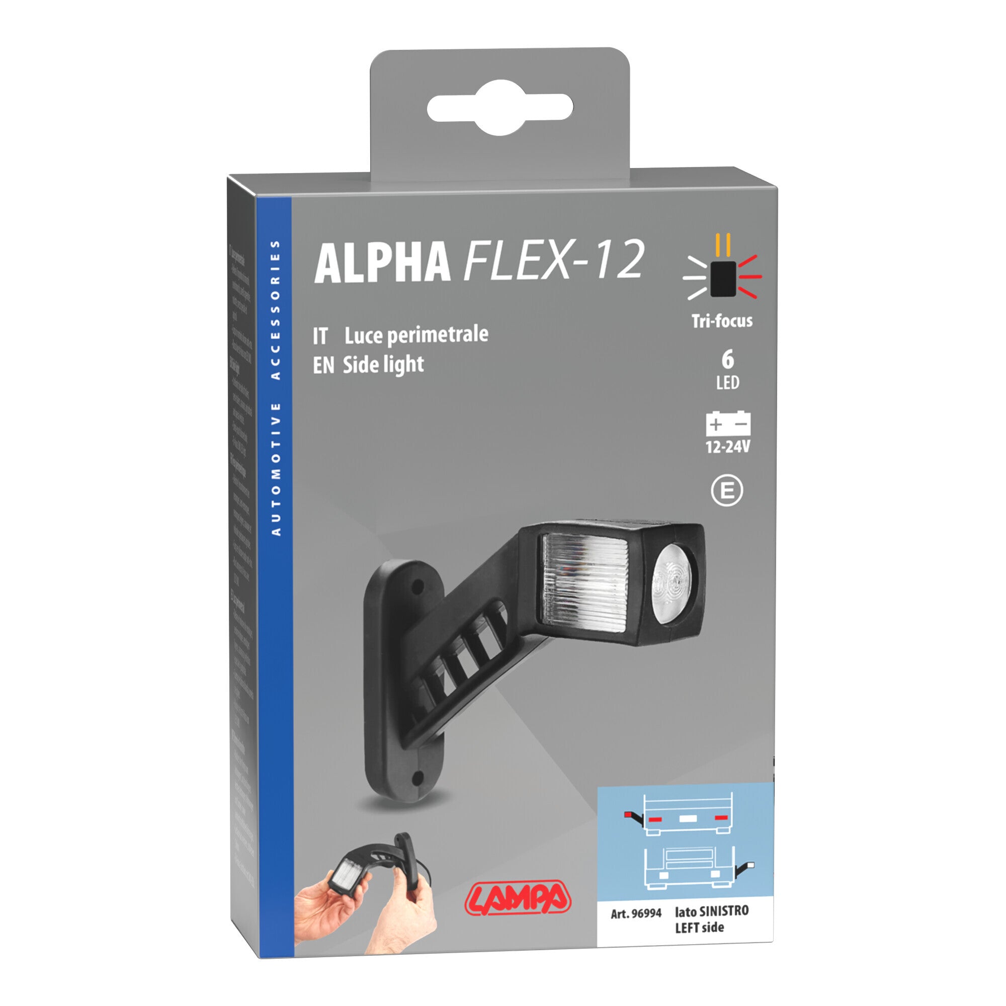Alpha Flex 12, luce ingombro - 6 Led - 12/24V - Sinistra