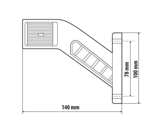 Alpha Flex 12, luce ingombro - 6 Led - 12/24V - Sinistra