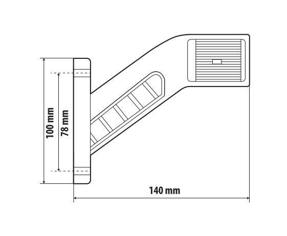 Alpha Flex 12, luce ingombro - 6 Led - 12/24V - Destra