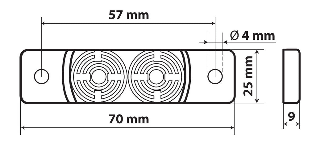 Luce ingombro - 2 Led - 24V - Bianco