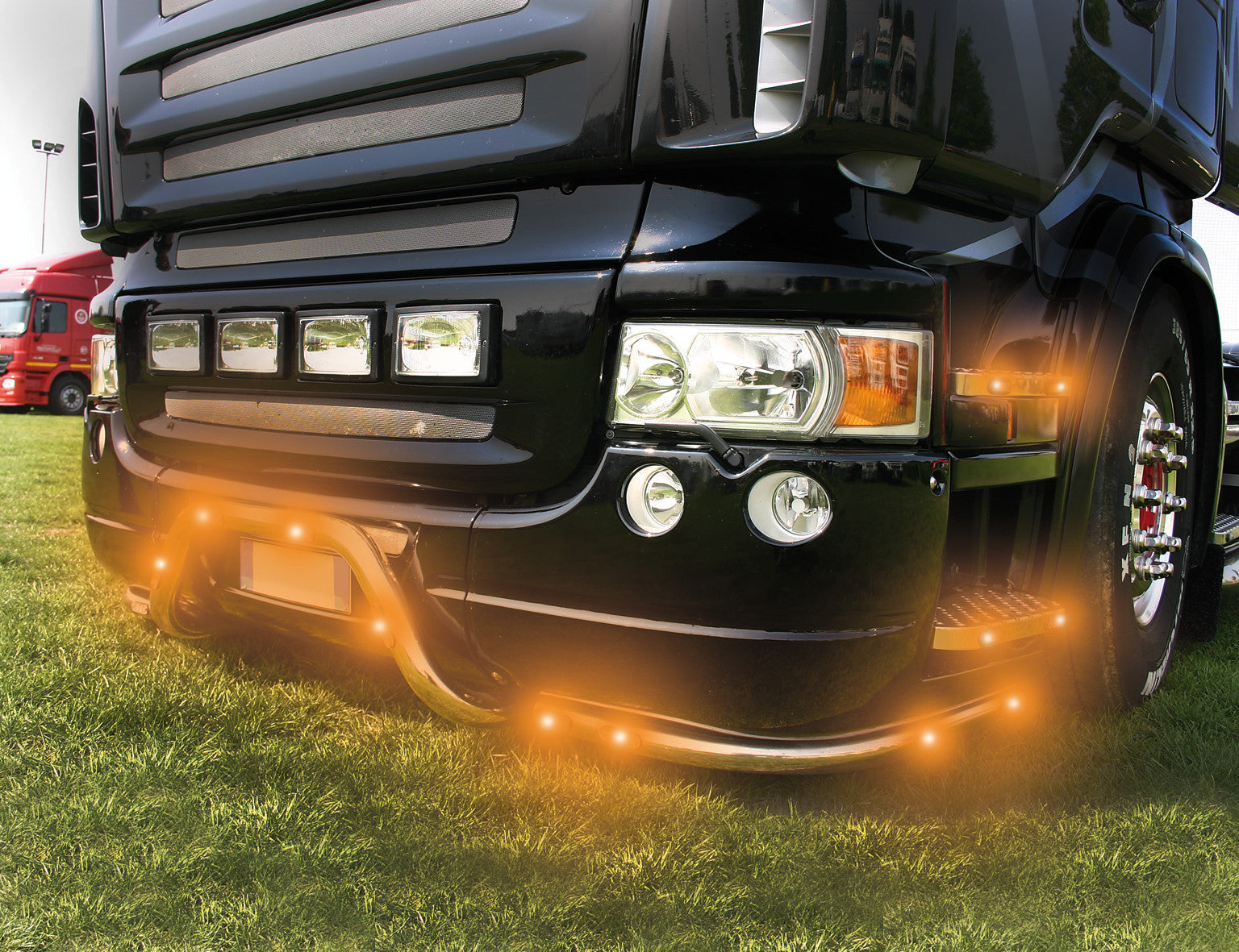 Luce ingombro - 3 Led - 12/24V - Arancio