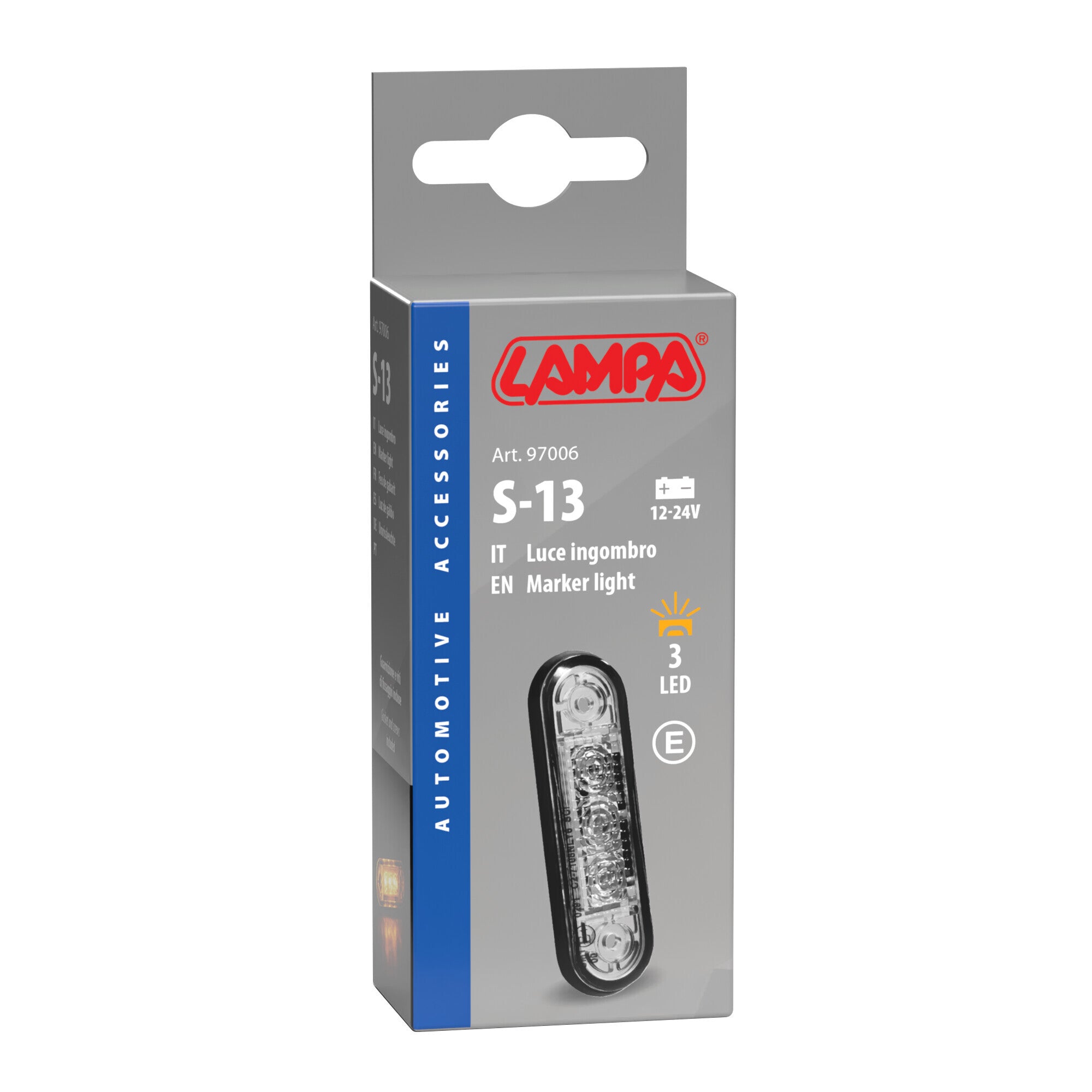 Luce ingombro - 3 Led - 12/24V - Arancio