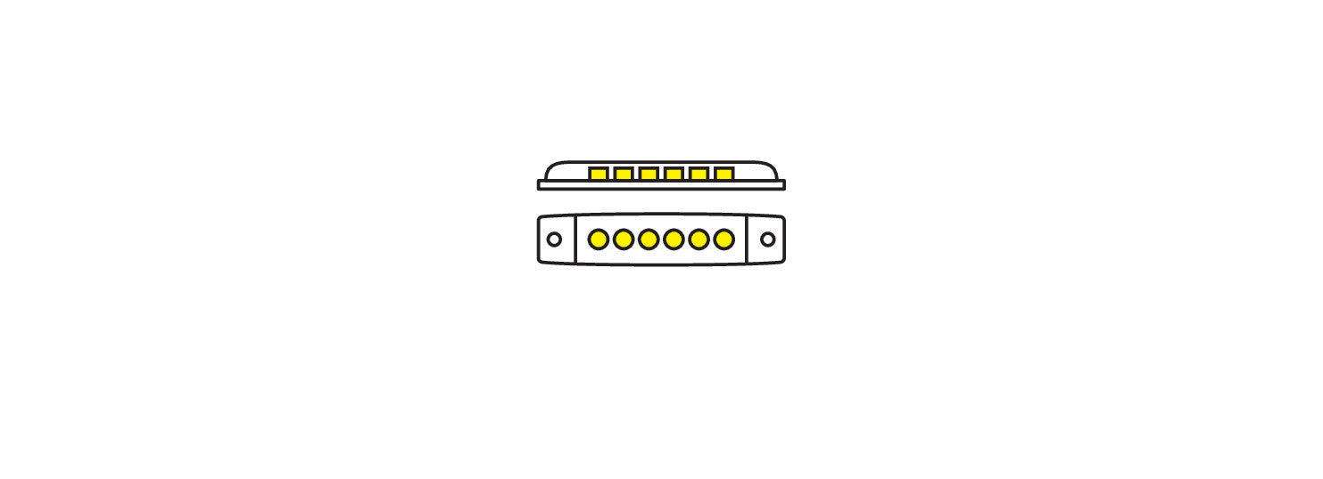 Luce ingombro - 6 Led - 12/24V - Bianco