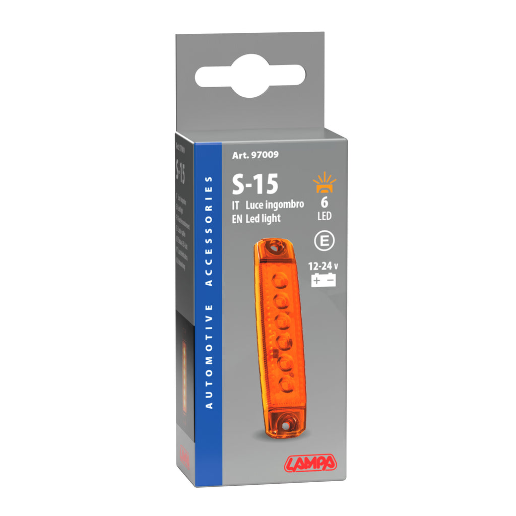 Luce ingombro - 6 Led - 12/24V - Arancio
