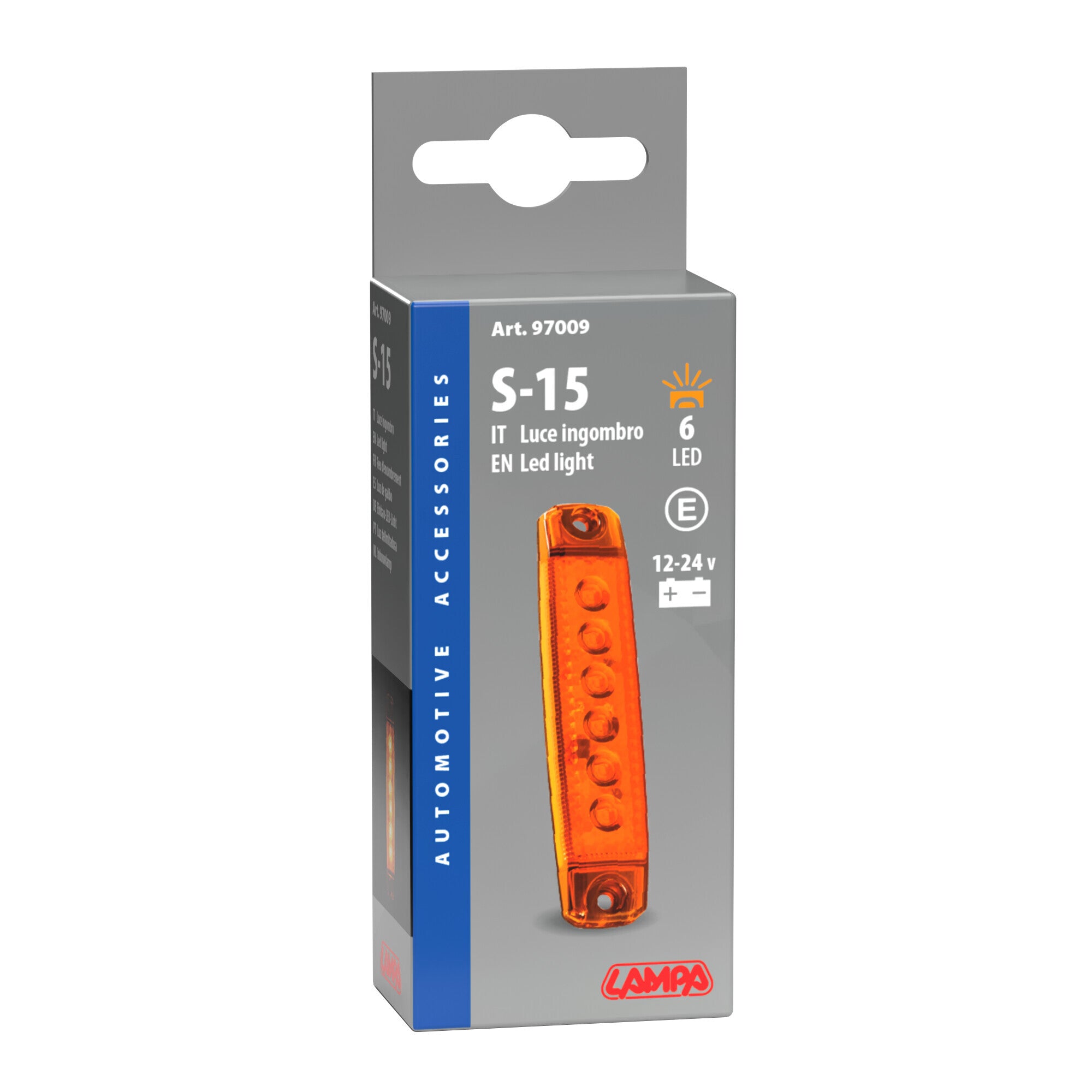 Luce ingombro - 6 Led - 12/24V - Arancio