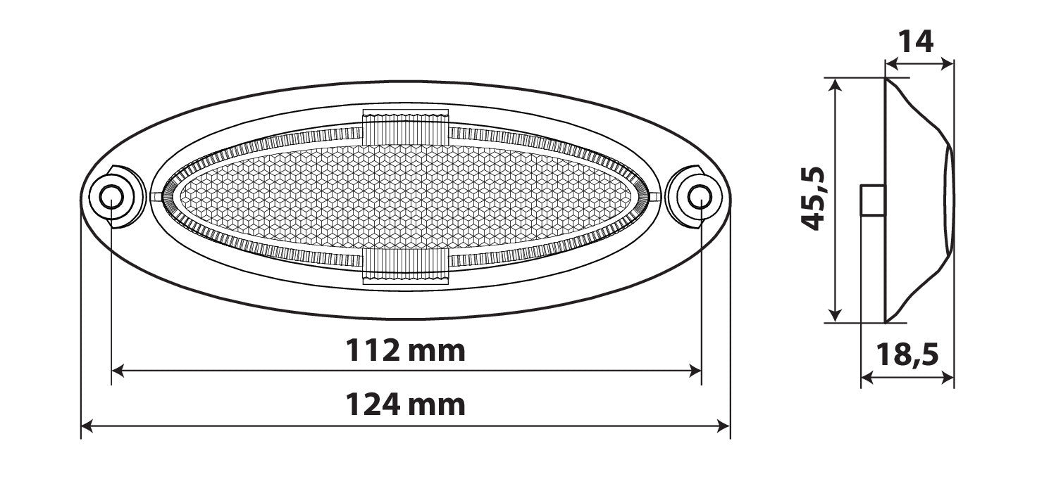 Luce ingombro - 4 Led - 12/24V - Bianco
