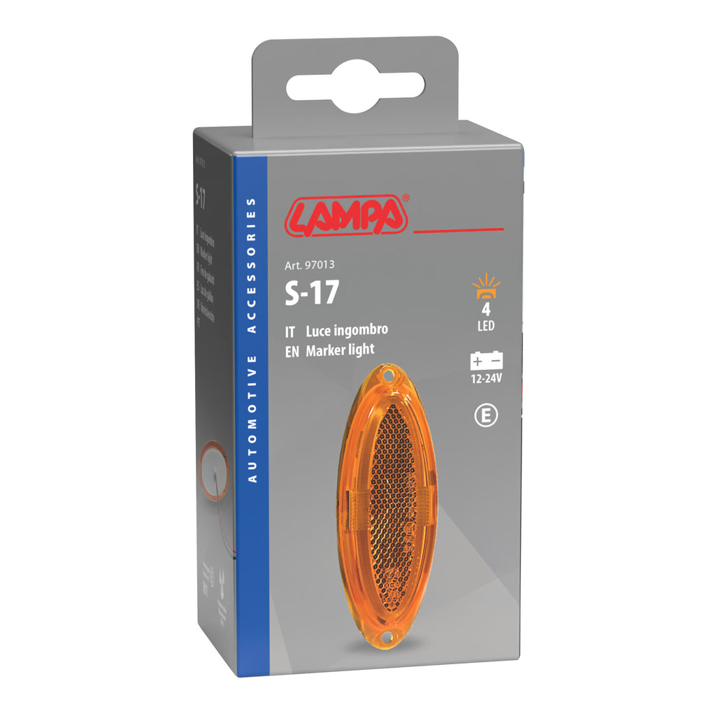 Luce ingombro - 4 Led - 12/24V - Arancio