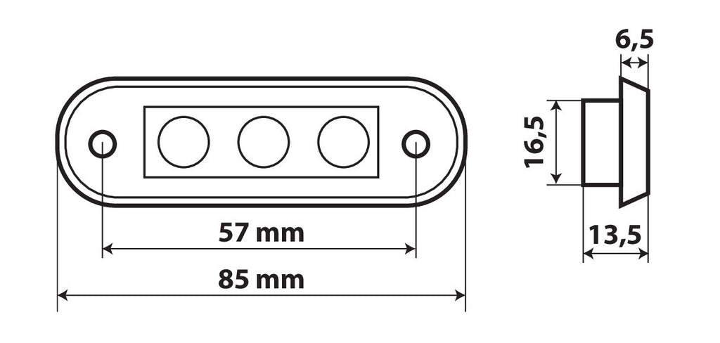 Set 20 pz, luce ingombro - 3 Led - 12/24V - Bianco