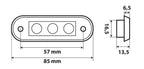 Set 20 pz, luce ingombro - 3 Led - 12/24V - Arancio