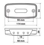 Luce ingombro con catarifrangente e staffa - 4 Led - 12/24V - Arancio
