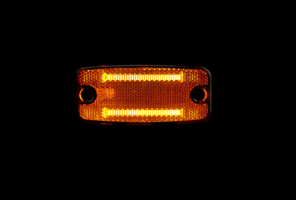 Luce ingombro con catarifrangente e staffa - 2 Led - 12/24V - Arancio